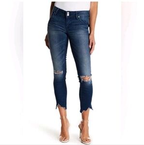 Hudson Collin Flap Skinny Crop Distressed Jeans Color DKBL Size 28 EUC MSRP $195